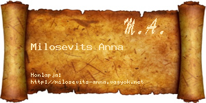 Milosevits Anna névjegykártya