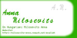 anna milosevits business card